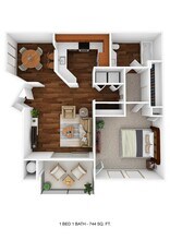 Large 1 Bed, 1 Bath 8302 floor plan